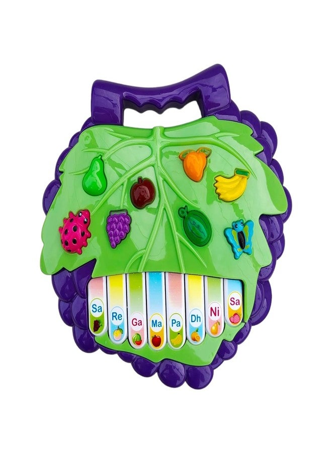 GoldiMec Musical Piano for Kids - Fruit Keyboard Musical Toys - Piano Fruit Keyboard, Sound & English Learning Toys for Kids , Electronic Fruit Piano Keyboard Toy ,Grapes (Green) - Image 1